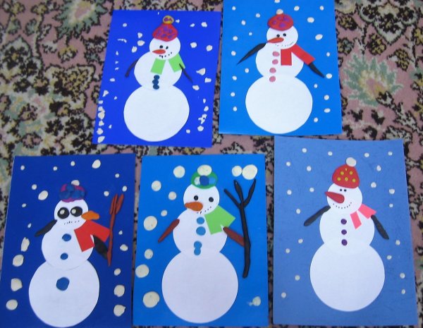 Аппликация новый год средняя группа