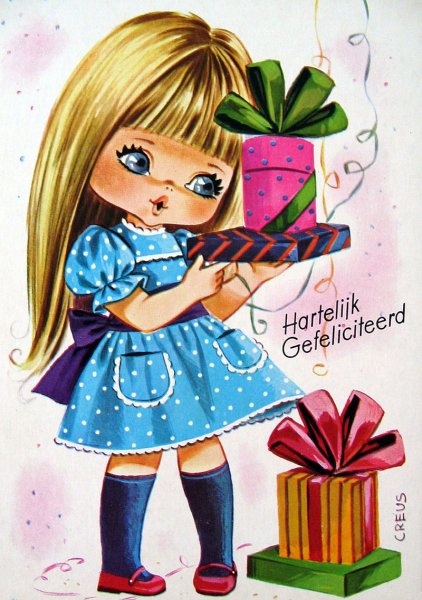 Стильная открытка для девочек