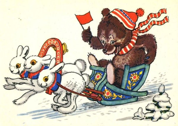 Новогодние открытки с зайцами