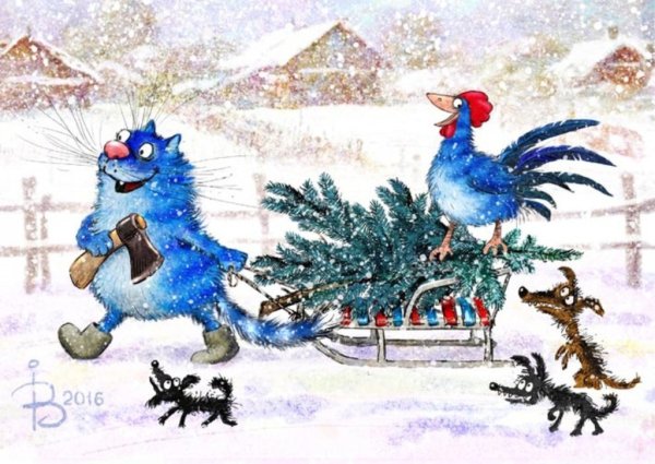 Синие коты Ирины Зенюк новый год