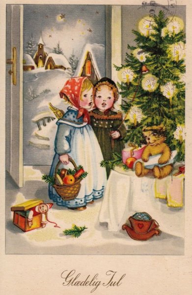 Открытка в перлаерии Рождества
