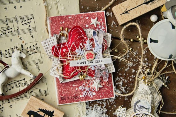 Открытка коллаж новый год