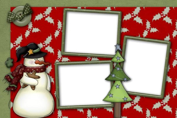 Новогодняя рамка для коллажа