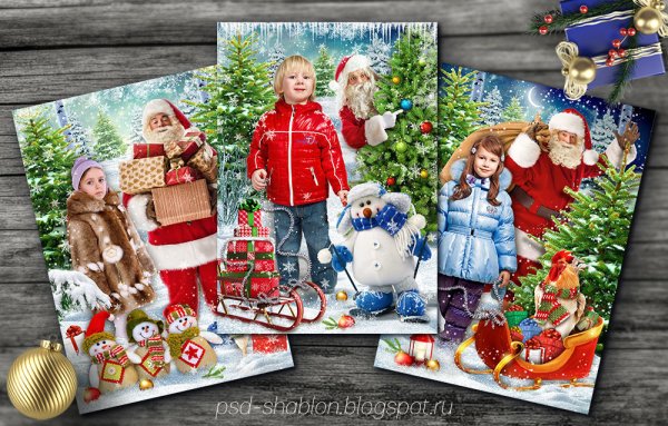 Детские новогодние коллажи