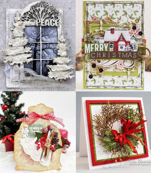 Открытки на Рождество Скрапбукинг