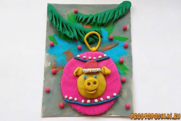 Открытка из пластилина на новый год