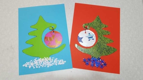 Аппликация Новогодняя открытка