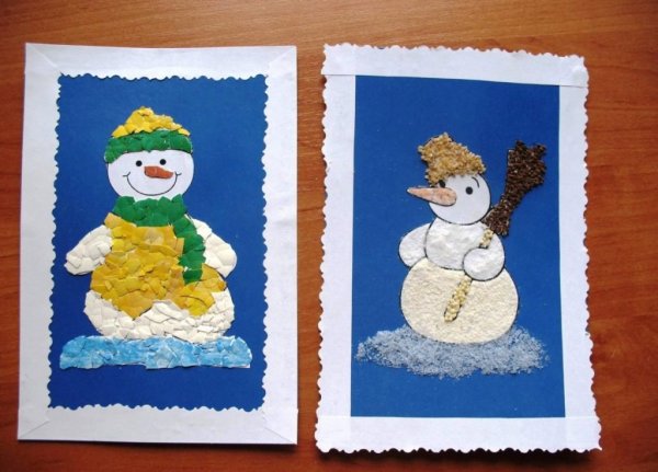 Аппликации "Снеговик"