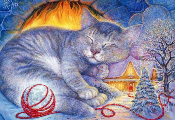 Сказочный новогодний кот