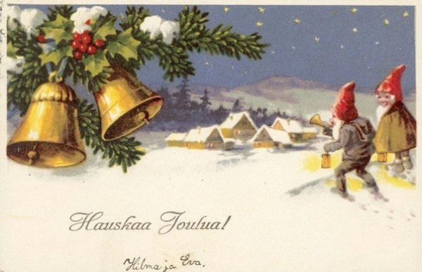 Норвежские новогодние старые открытки