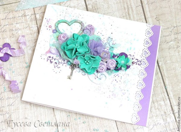 Открытка с цветами из фоамирана