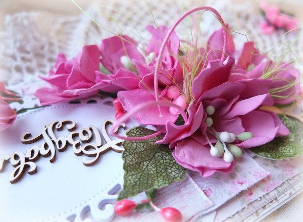 Открытка с цветами из фоамирана