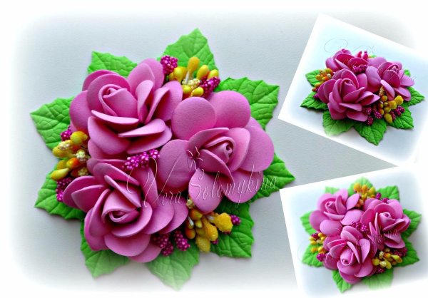 Открытка с цветами из фоамирана