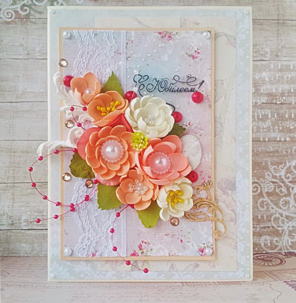 Цветы из фоамирана на открытку