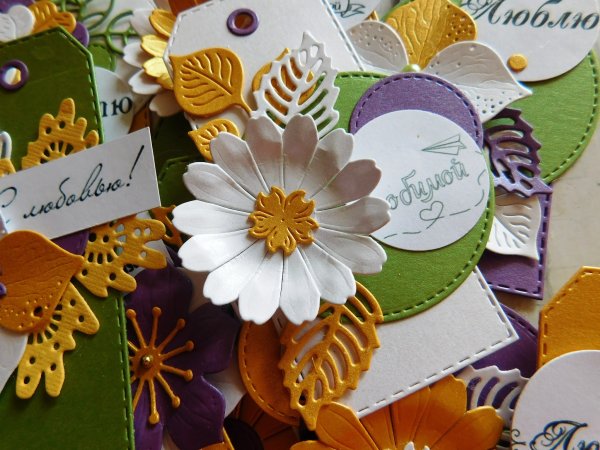 Открытка с цветами из фоамирана