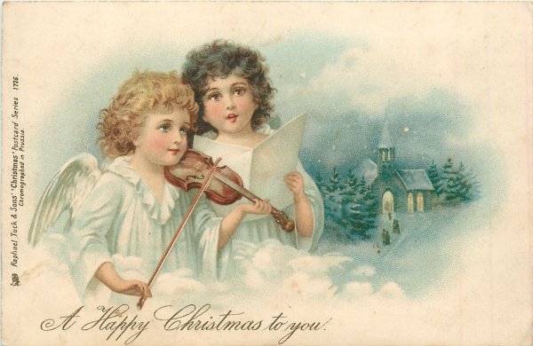 Старинные Рождественские открытки с ангелами