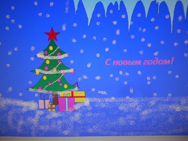 Новогодняя открытка изо