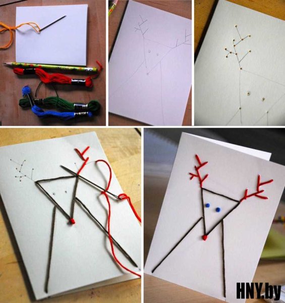 Новогодняя открытка своими руками