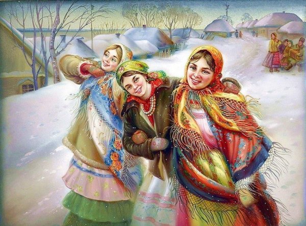 Федоскинская миниатюра Масленица