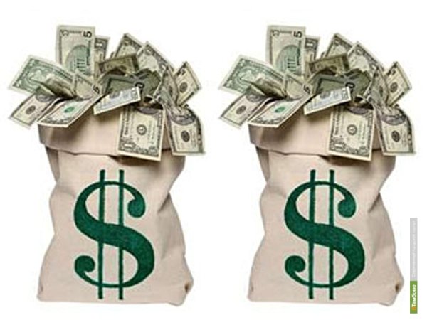 Открытка мешок денег