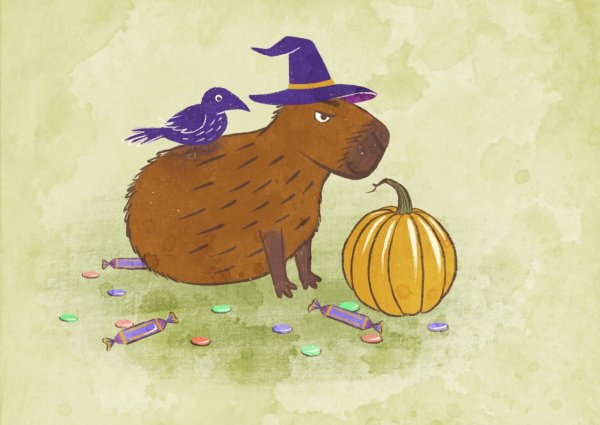 Рисунок смешной капибары