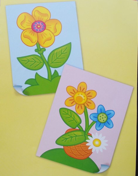 Аппликация цветы младшая группа