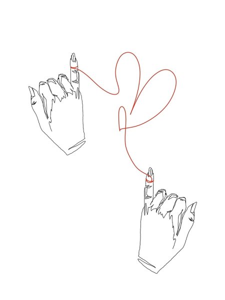 Сердце в руках карандашом