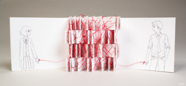 Открытка с ниткой внутри