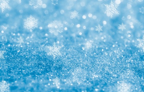 Голубой фон со снежинками
