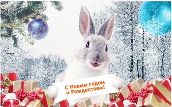 Новогодние открытки с зайцами