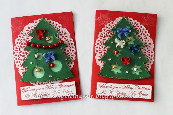 Новогодняя открытка своими руками для детей