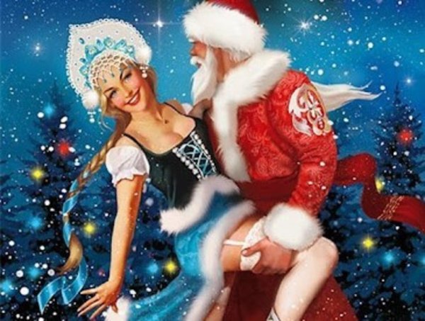 Дед Мороз и Снегурочка открытки