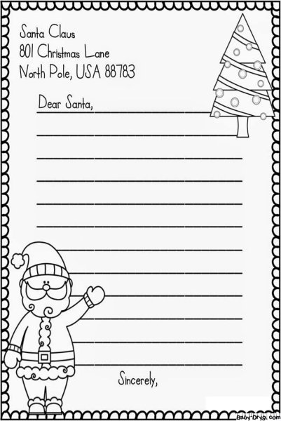 Пример письма деду Морозу на английском