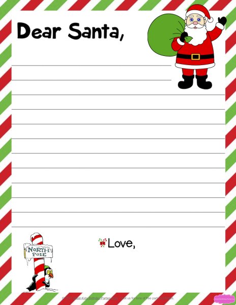 Letter for Santa for Kids