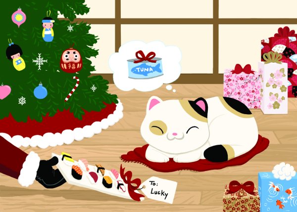 Новогодние открытки в Японии