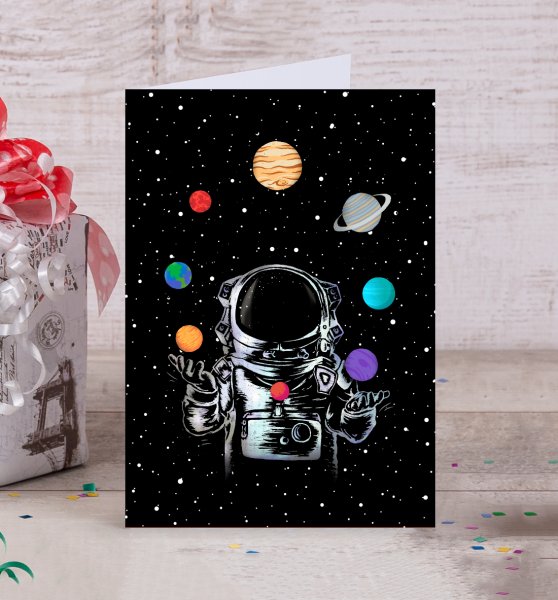 Открытка в стиле космос