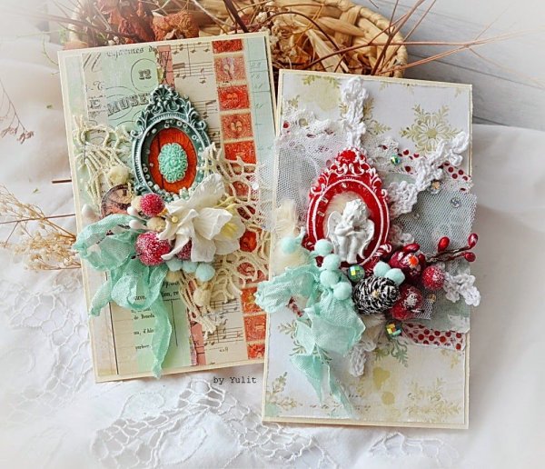 Новогодняя открытка в технике Скрапбукинг