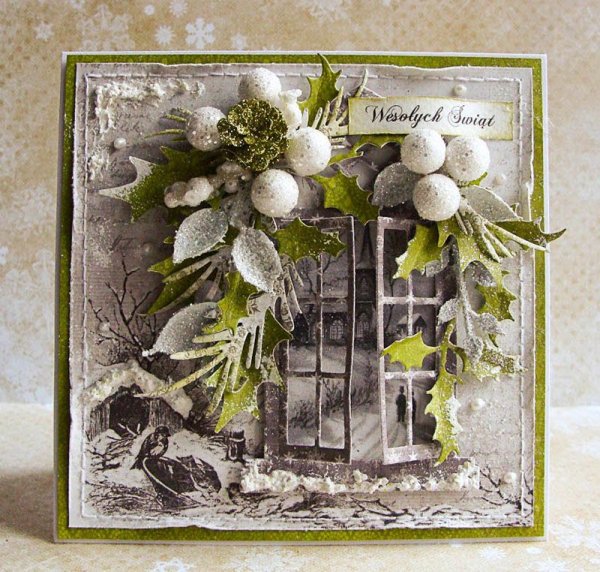 Новогодние открытки Скрапбукинг