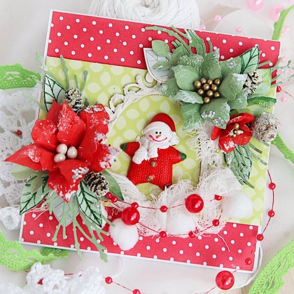 Новогодние открытки Скрапбукинг