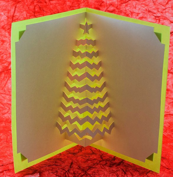 Объемная Новогодняя открытка елочка
