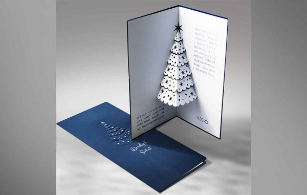 Раскладная открытка елка