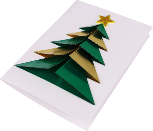 Открытка с объемной елочкой