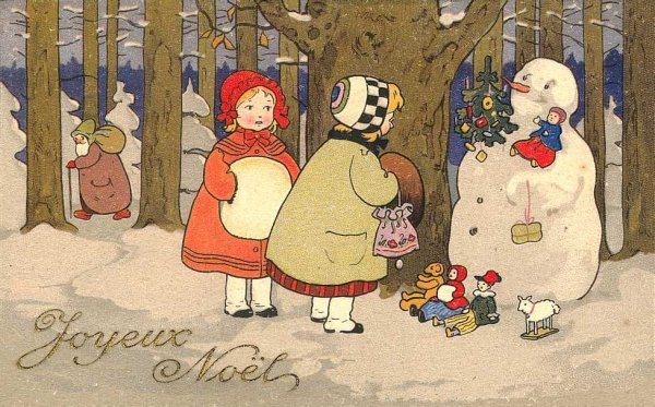 Рождественская открытка на французском