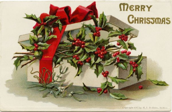 Винтажная Новогодняя открытка