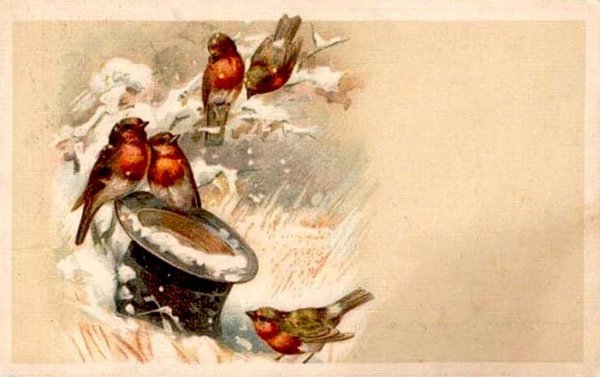 Винтажная зимняя открытка