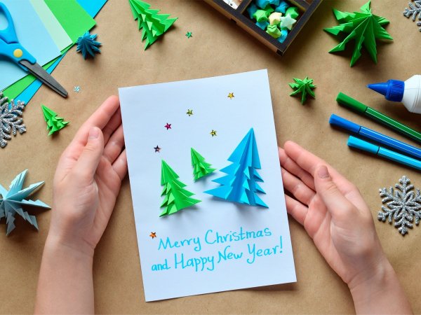 Открытка елочка