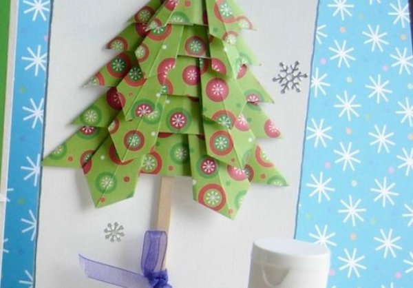 Елочка из бумаги плоская