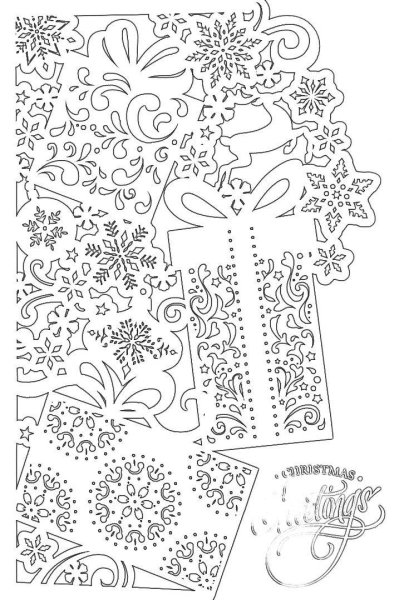 Ажурные трафареты на новый год