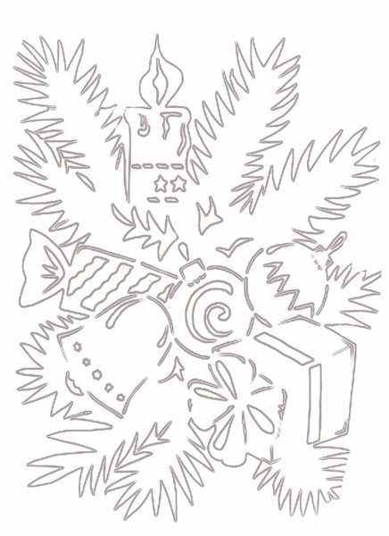 Новогодние трафареты на окна 2020