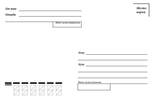 Оборотная сторона открытки почтовой